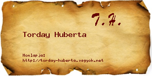 Torday Huberta névjegykártya